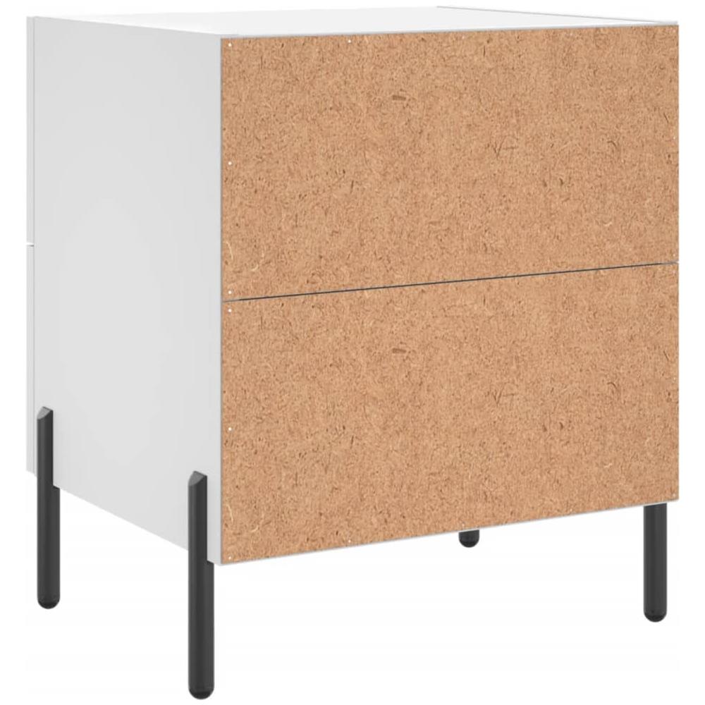 Comodino Bianco 40x35x47,5 Cm In Legno Multistrato - Foto 7
