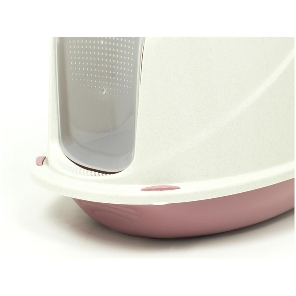 Lettiera Toilette Per Gatti Con Coperchio E Sportello 45x36x32,5cm Mod 700098 Rosa - Foto 2