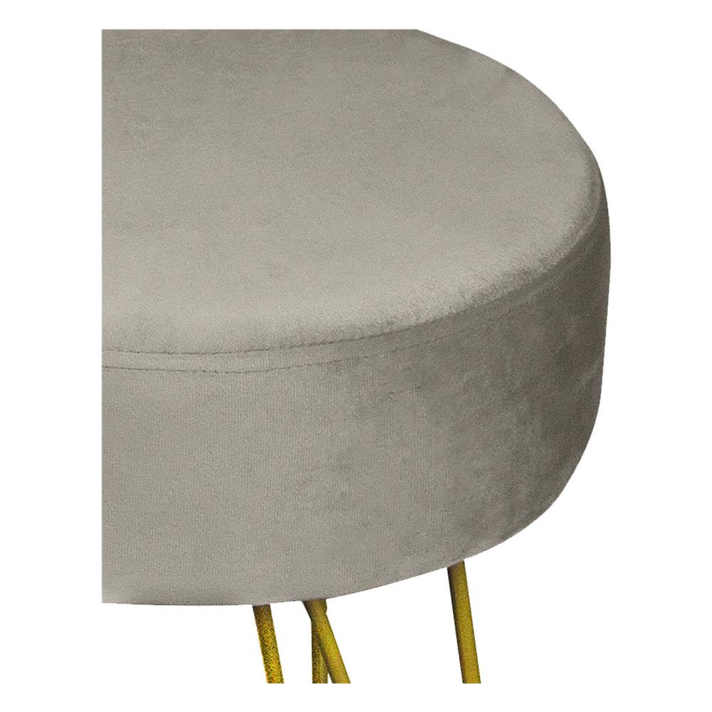 Pouf Salotto Camera Rotondo Design Moderno Modello Velvet In Tinta Unita Vari Colori Pouf Beige - Foto 4