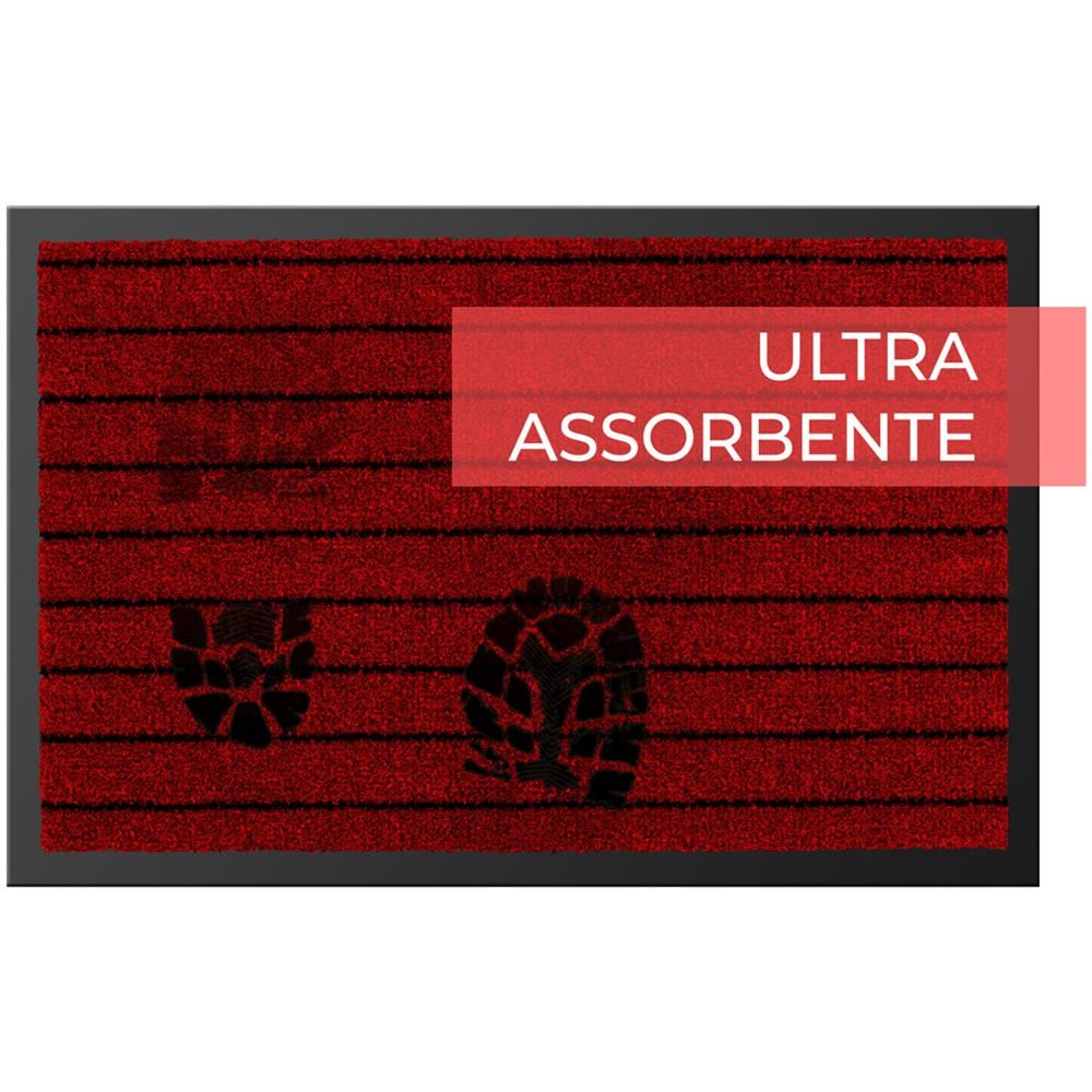 Tappeto Zerbino Entrata Ingresso Casa Esterno Interno Antiscivolo Asciugapassi Alaska 60x90 Bordeaux - Foto 5