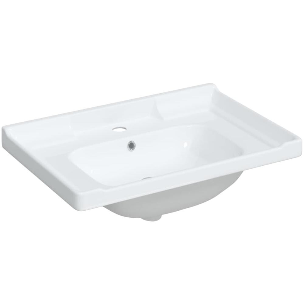 Lavandino Da Bagno Bianco 71x48x23 Cm Rettangolare In Ceramica - Foto 2