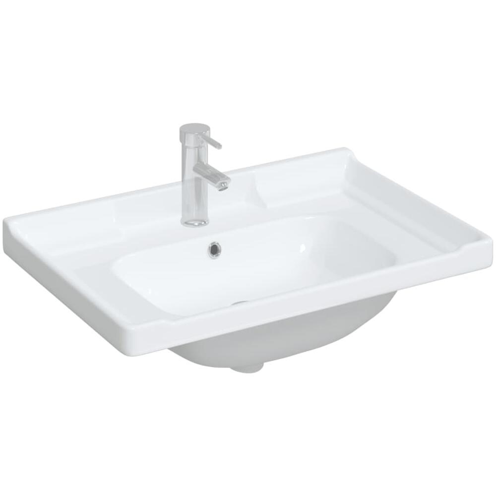 Lavandino Da Bagno Bianco 71x48x23 Cm Rettangolare In Ceramica - Foto 3