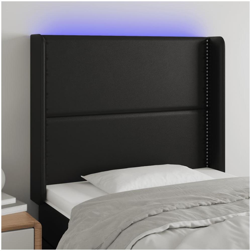 Aheaplus Testiera Letto Queen Size Con Luci LED E Uscite - Rovere Nero, Con Istruzioni Montaggio A Parete - 4