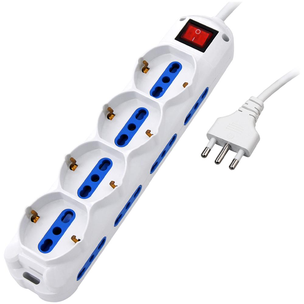 P011-SL2514-W Prolungha con Cavo da 1,5 m 12 presa (e) AC Colore Blu /Bianco - Foto 1