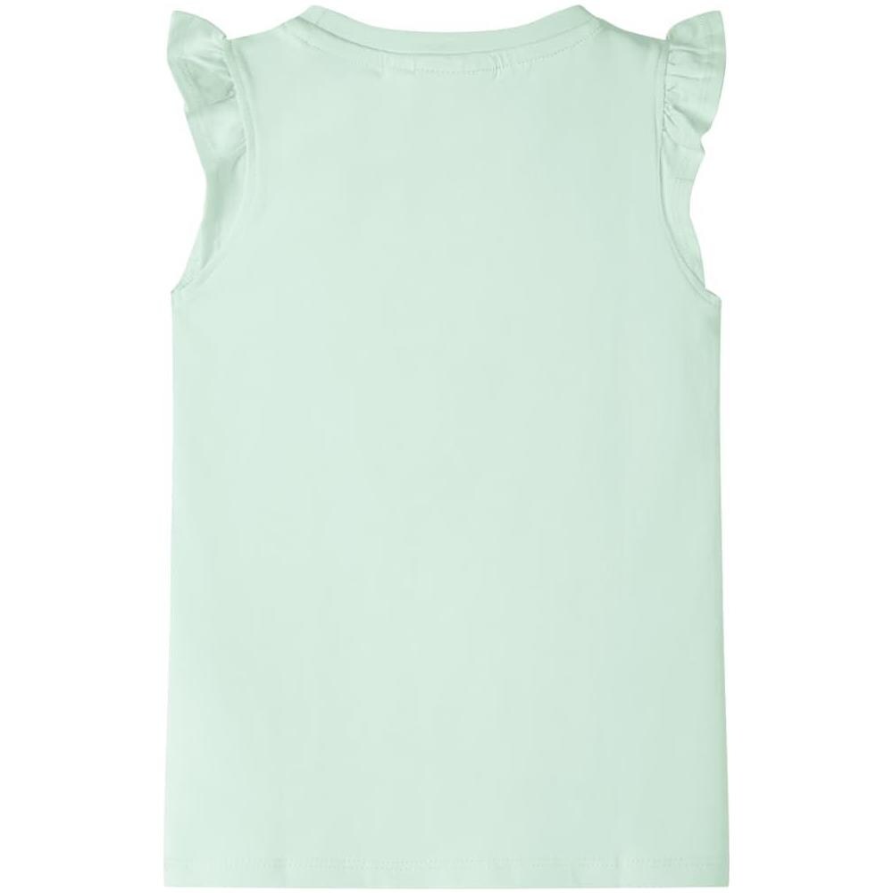 Maglietta da Bambina Maniche Volant Verde Tenue 128 - Foto 2