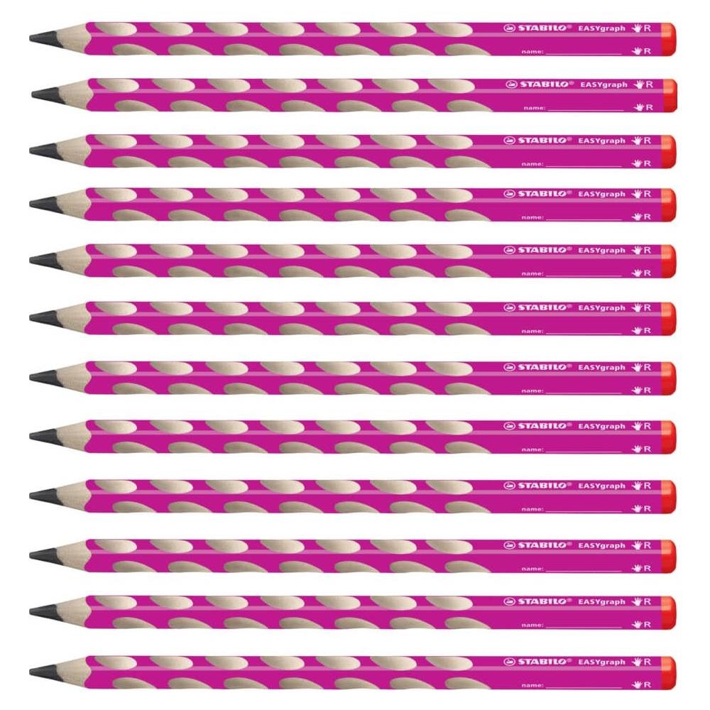 EASYgraph - Matita Ergonomica triangolare - per Destrimani - Rosa - Confezione da 12 - Gradazione HB - Foto 1