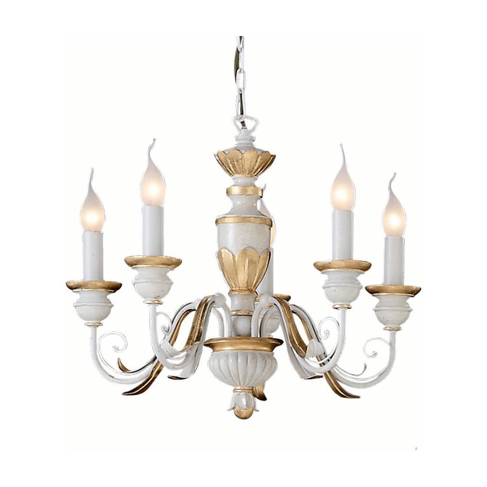 Lampada A Sospensione 5 X 40w E14 Ideal Lux Bianco Antico - Foto 1