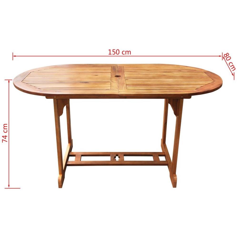 Set Pranzo Per Esterni 13 Pz Con Cuscini Legno Massello Acacia - Foto 7