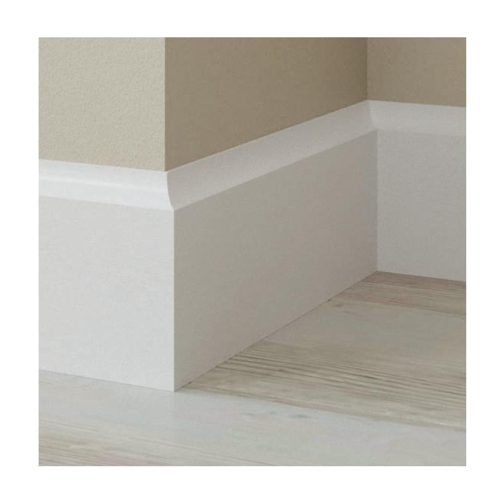 100ml Battiscopa Legno Massiccio / massello Super Alto Mod. Aragona 120x14 Bianco - Foto 1