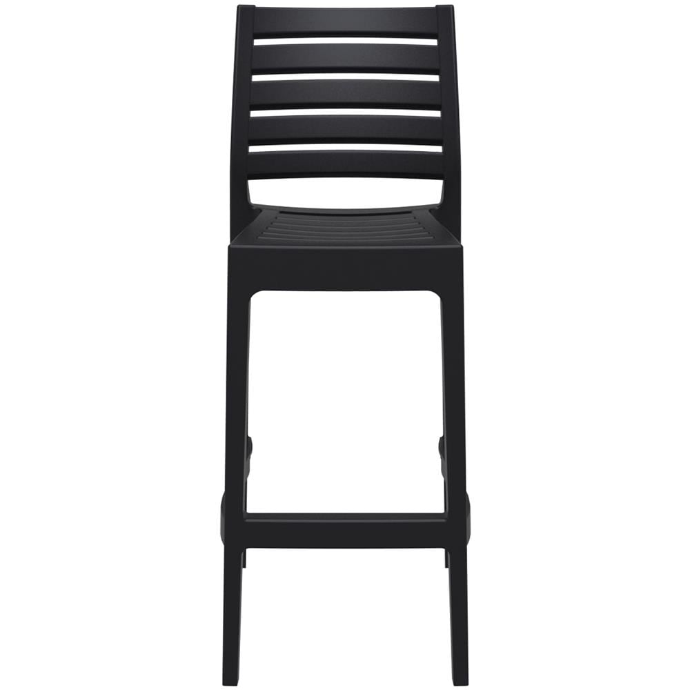 Sgabello Bar Ares in Polipropilene I Sgabello Impilabile con Schienale I Sgabello Outdoor H75 CMI Sgabello Cucina Bancone Resistente Nero - Foto 1
