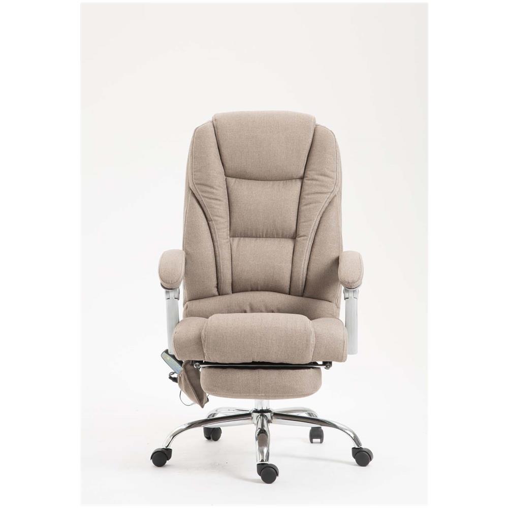 Sedia Ufficio Massaggiante Pacific in Stoffa I Poltrona Relax con Poggiapiedi I Sedia Studio Ergonomica Regolabile con Funzione Massaggio Tortora - Foto 5