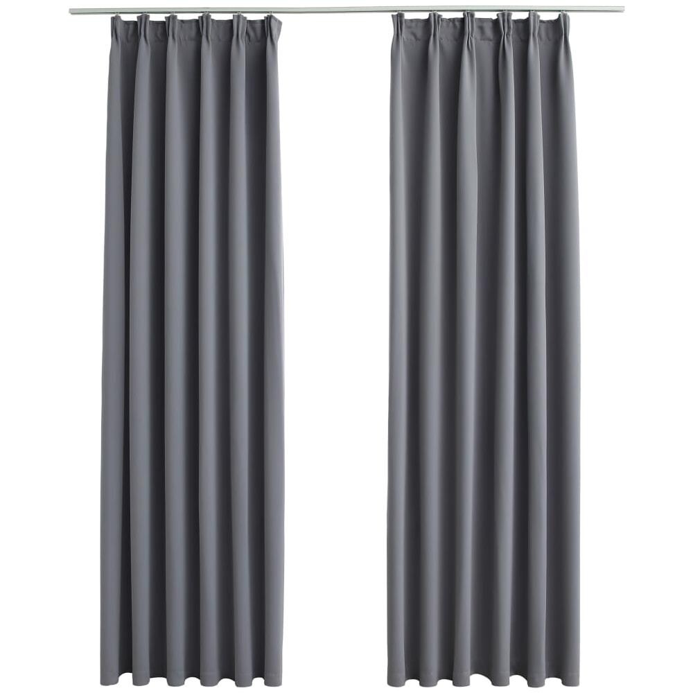 Tende Oscuranti Con Ganci 2 Pz Grigie 140x245 Cm - Foto 2