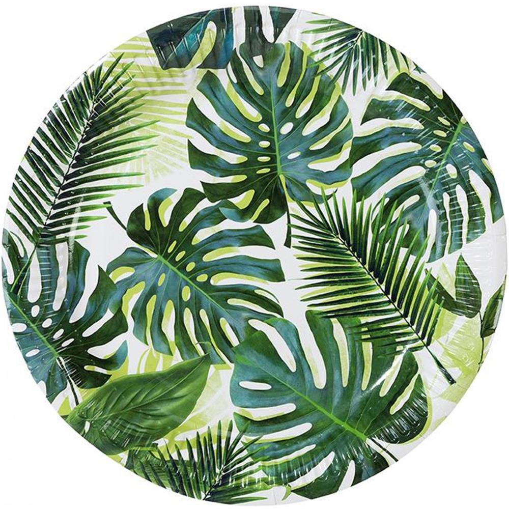 Talking Tables - 8 Piatti In Cartone Tropical Verde 23 Cm - Foto 1