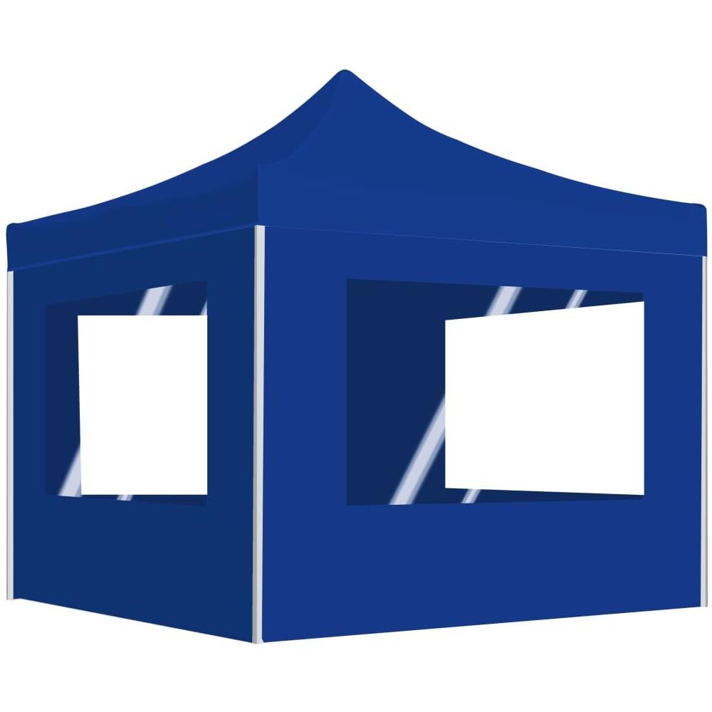Gazebo Professionale Pieghevole Alluminio Con Pareti 2x2m Blu - Foto 1