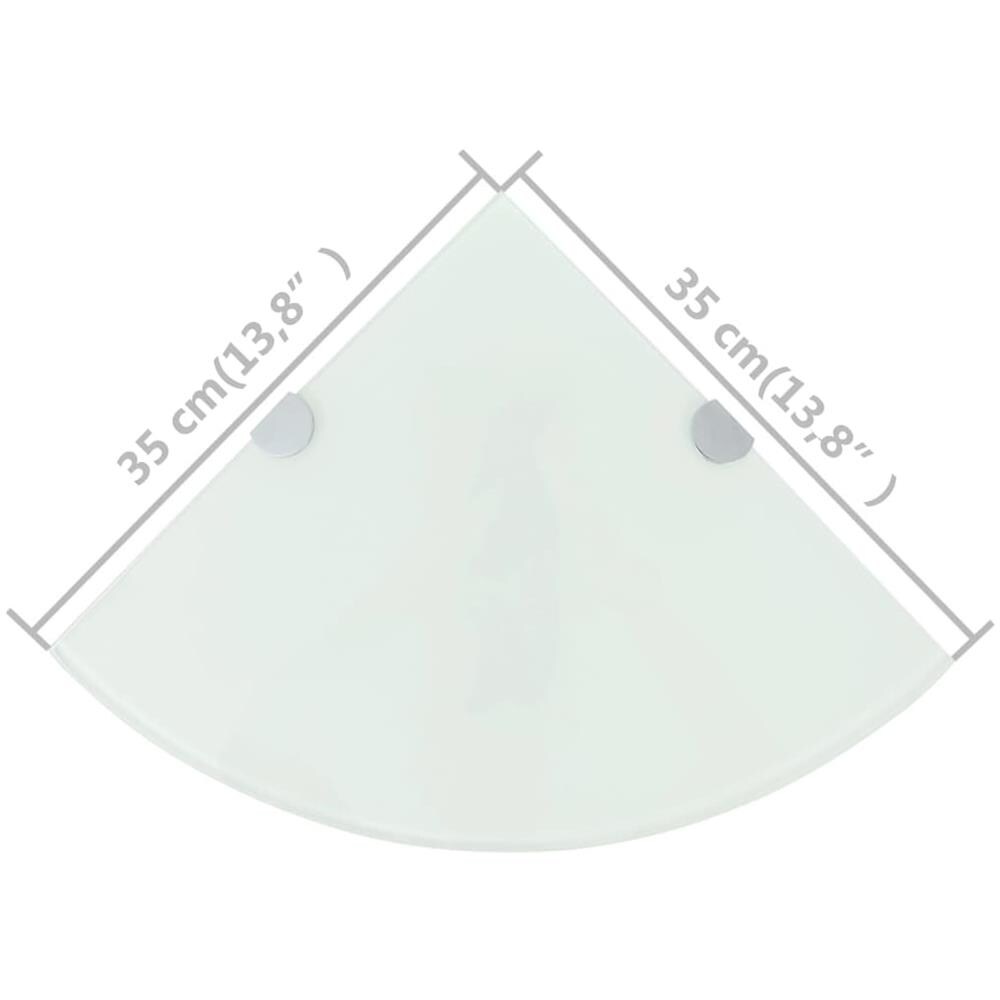 Scaffali Angolari 2 Pz Supporti Cromati E Vetro Bianco 35x35 Cm - Foto 9