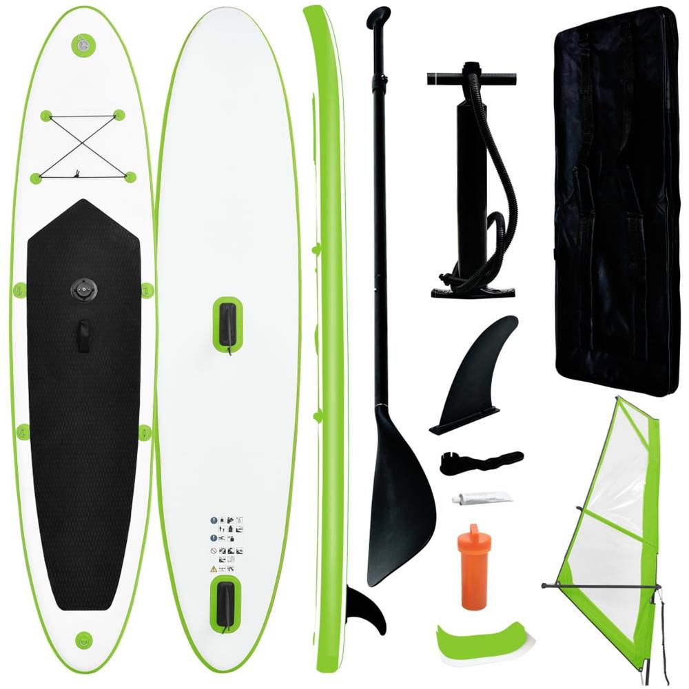 Set Tavola Gonfiabile da SUP con Vela Verde e Bianco - Foto 1