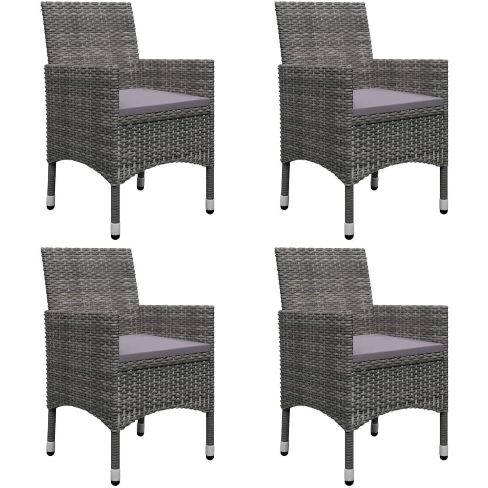 Set Mobili Da Pranzo Per Giardino 5 Pz Grigio - Foto 2