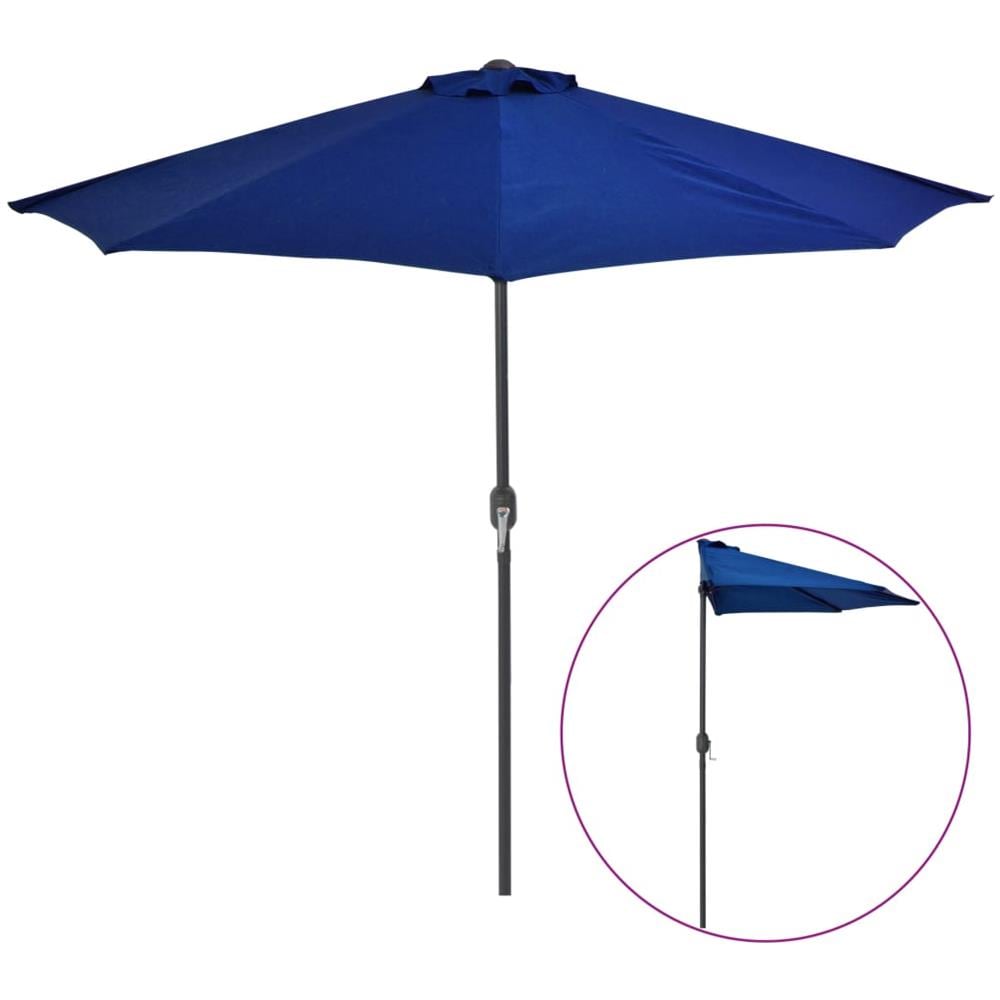 Ombrellone Balcone Palo in Alluminio Blu 300x150x253cm a Metà - Foto 1
