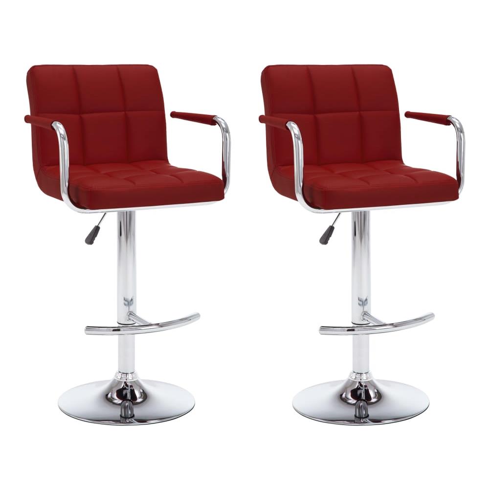 Sgabelli da Bar 2 pz Rosso Vino in Similpelle - Foto 1