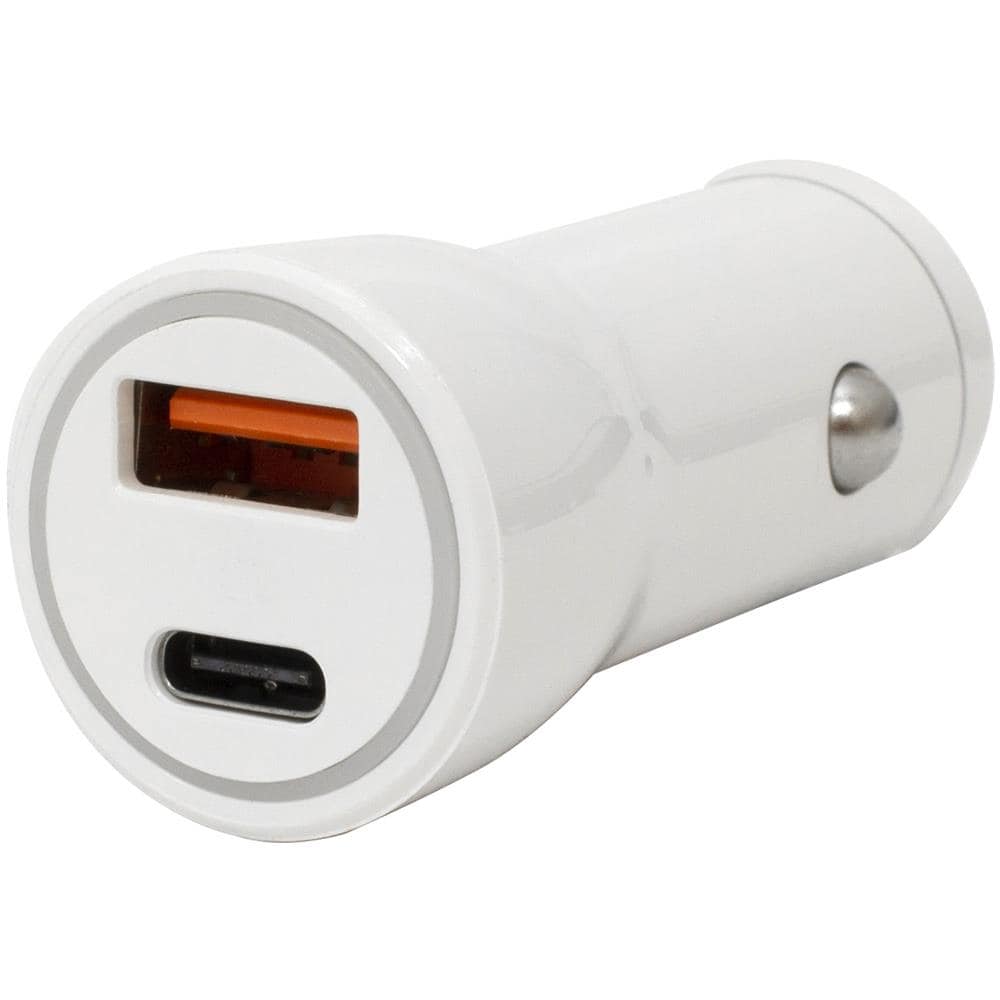 Caricatore Da Auto Universale Usb-c E Usb A 20w Bianco - Foto 1