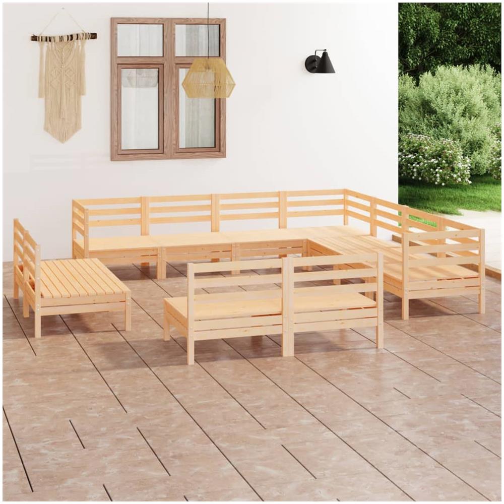 Set Salotto da Giardino 11 pz in Legno Massello di Pino - Foto 1