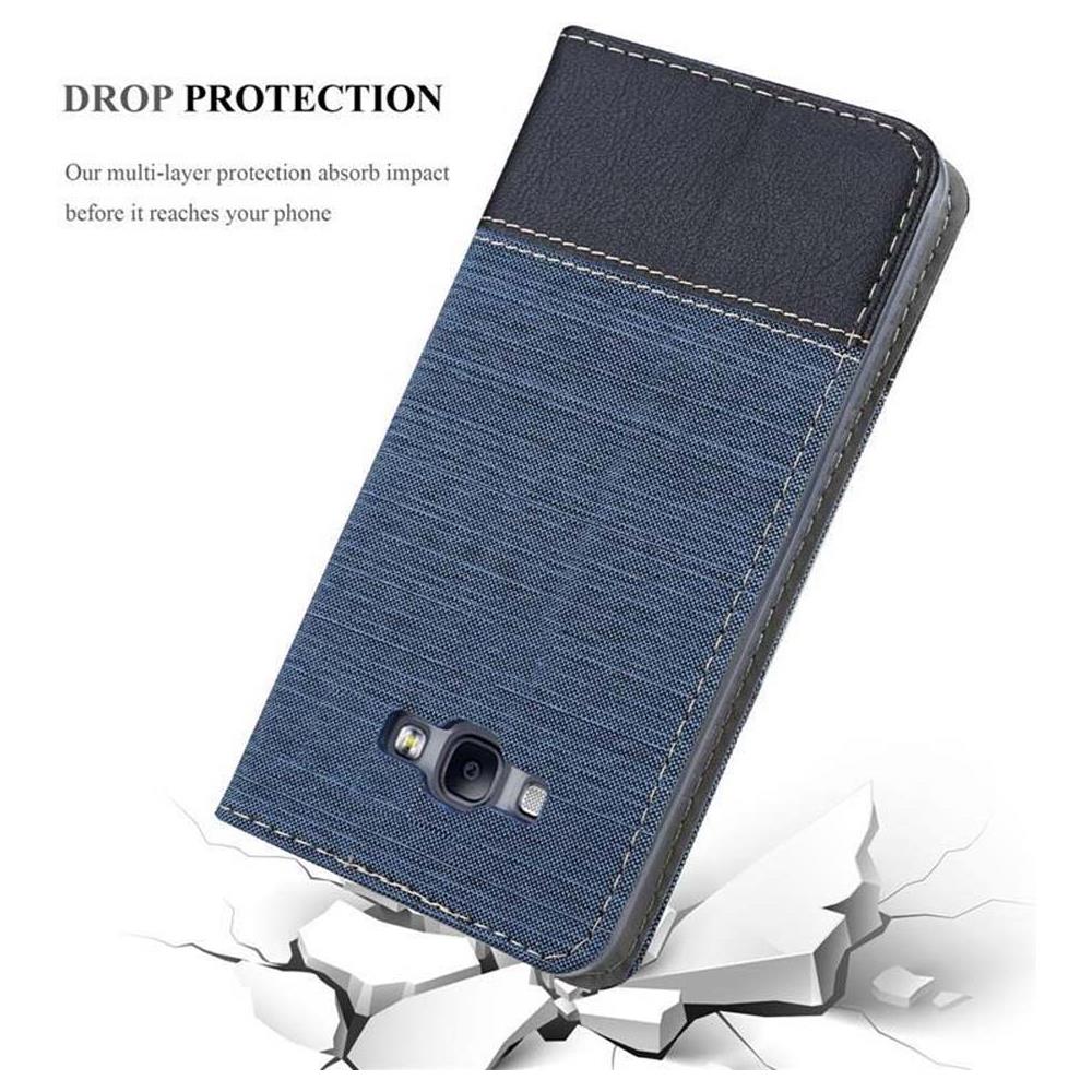 Custodia Compatibile Con Samsung Galaxy A8 2015 In Blu Scuro Nero - Coperchio Protettiva Con Chiusura Magnetica, Funzione Stand E Tasca Per Le Carte - Foto 8