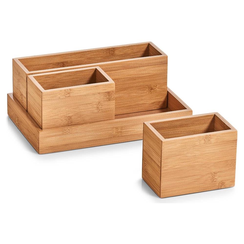 Contenitori, Organizer, 100% Bambù - 4 Pezzi Inclusi, - Foto 2