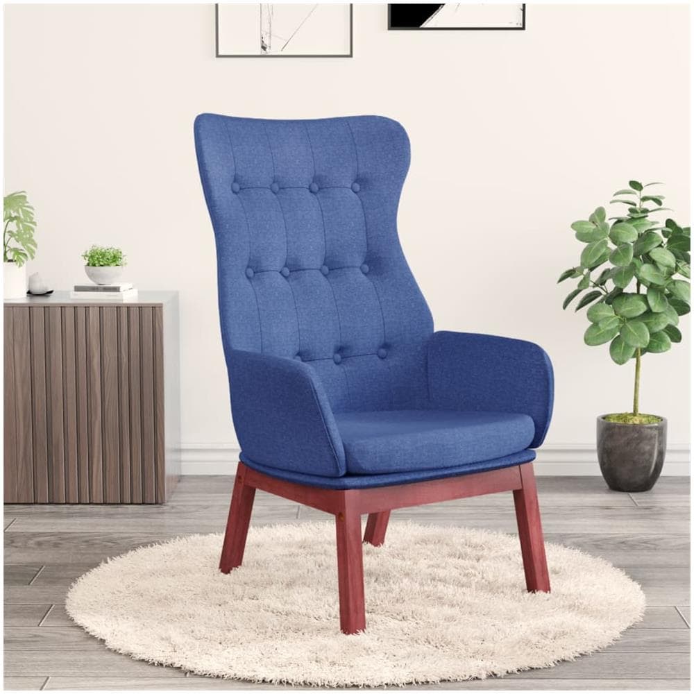 Poltrona Rilassante Blu In Tessuto - Foto 1