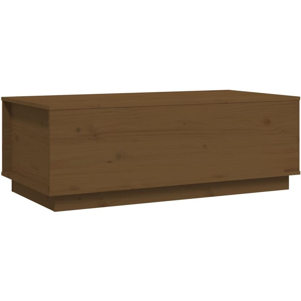 Tavolino Da Salotto Miele 100x50x35 Cm Legno Massello Di Pino - Foto 2