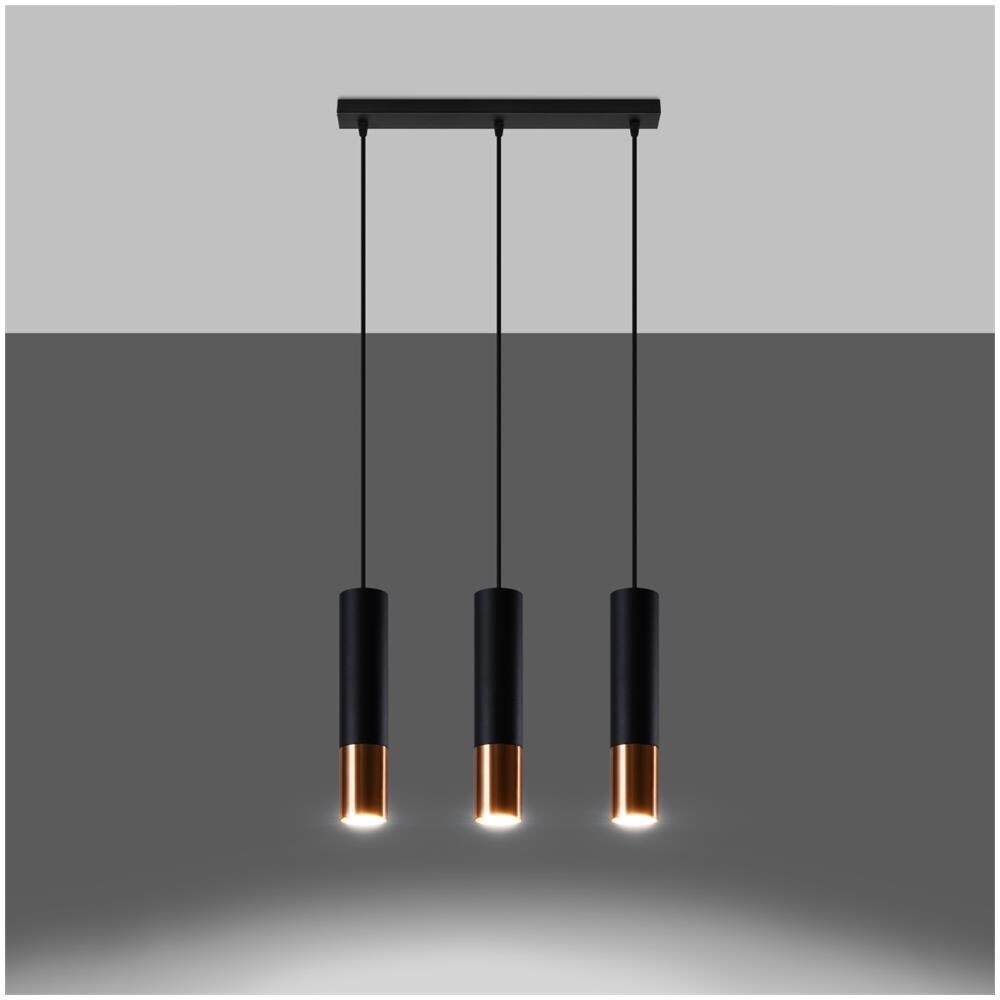 Lampada A Sospensione In Metallo Loopez 3l Rame 900x60x450 Mm Metallo - Foto 11