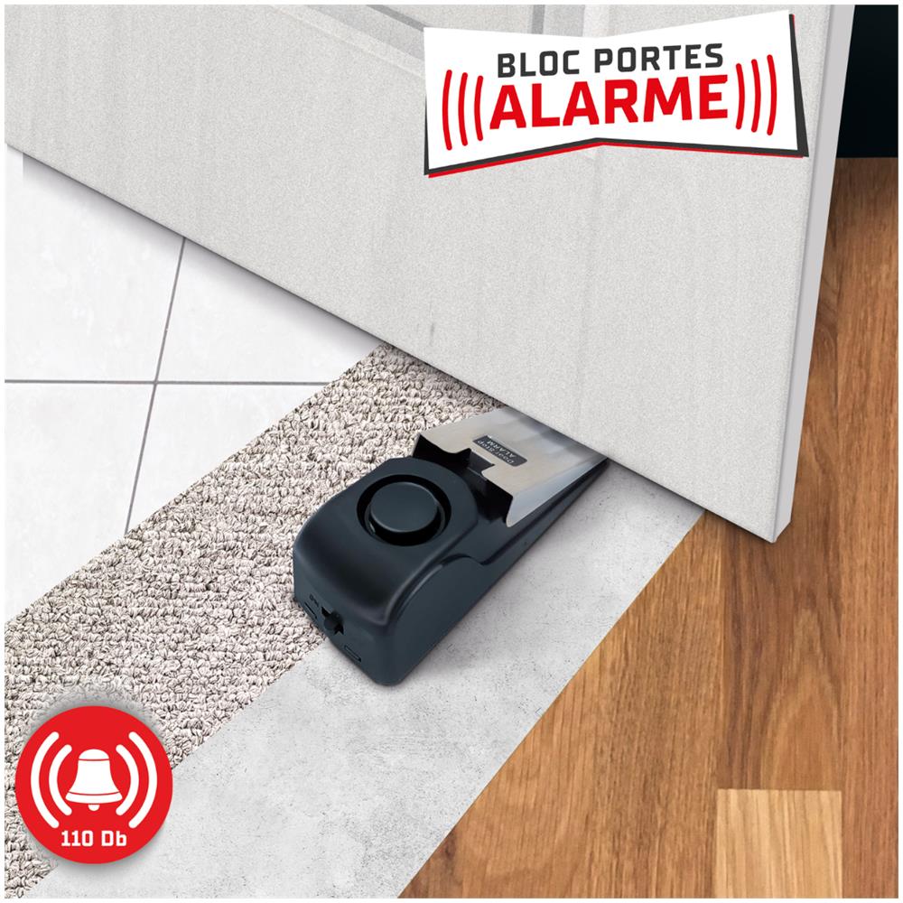 2 Allarme Blocco Porta - Venteo - Cuneo Porta Con Allarme - Fermaporta Antiscivolo - Intensità Allarme Di 110db - Funzionamento A Batteria 9v - Foto 1