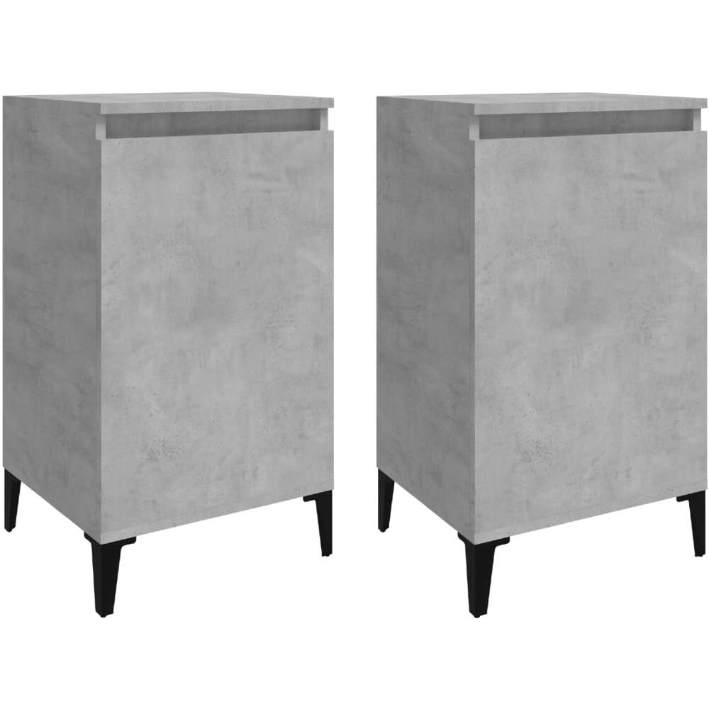 Comodini 2 Pz Grigio Cemento 40x35x70 Cm In Legno Multistrato - Foto 2