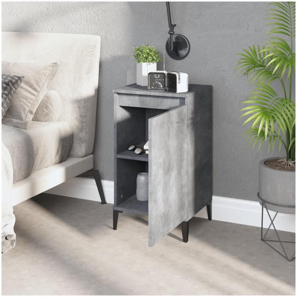 Comodini 2 Pz Grigio Cemento 40x35x70 Cm In Legno Multistrato - Foto 3