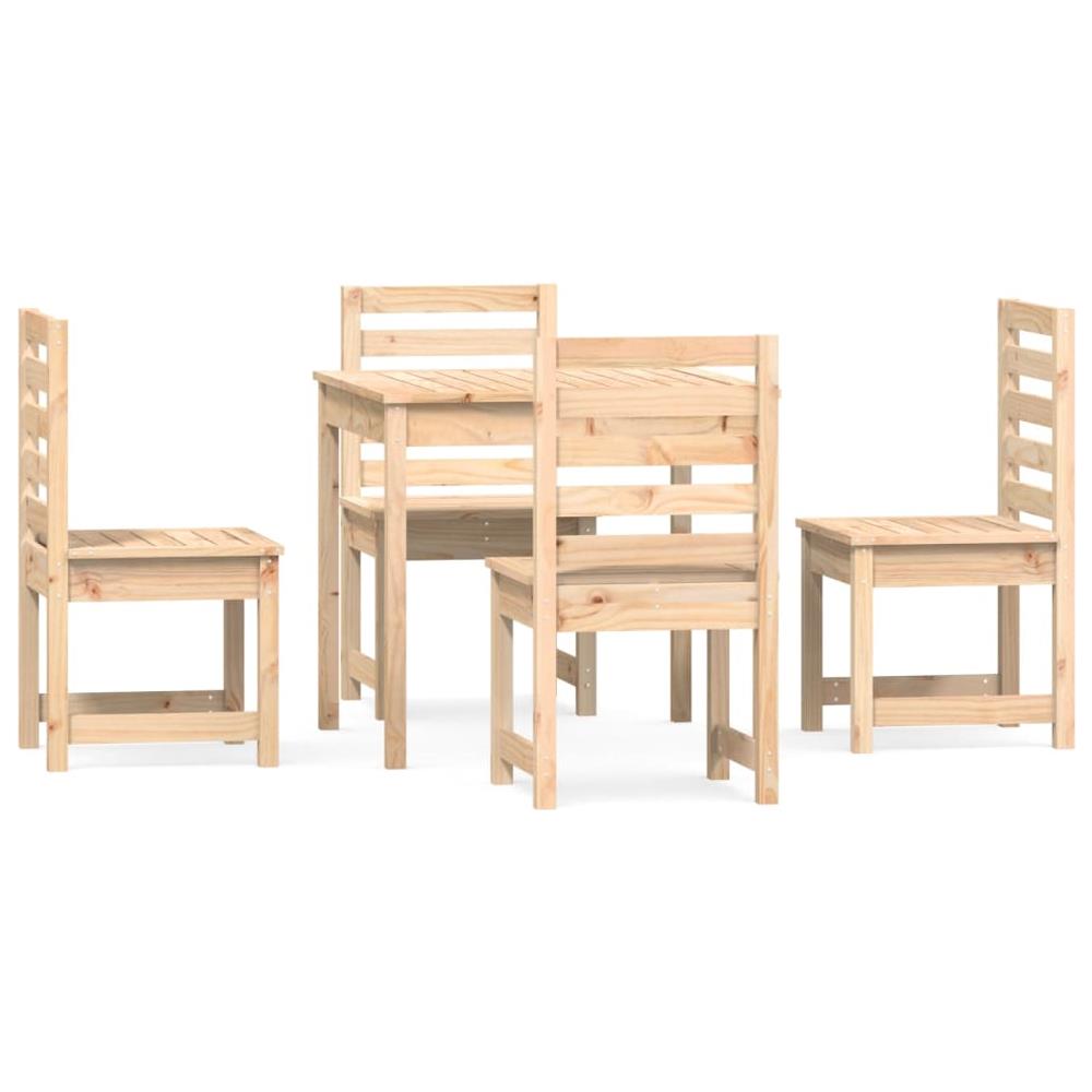 Set Da Pranzo Per Giardino 5 Pz In Legno Massello Di Pino - Foto 2