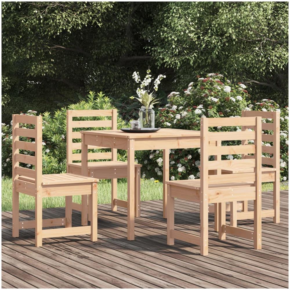 Set Da Pranzo Per Giardino 5 Pz In Legno Massello Di Pino - Foto 1