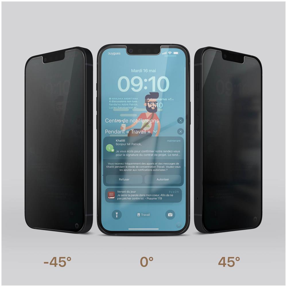 Proteggischermo Per Iphone 13 Mini In Vetro Organico Sottile Privacy, Nero Transparente - Foto 2