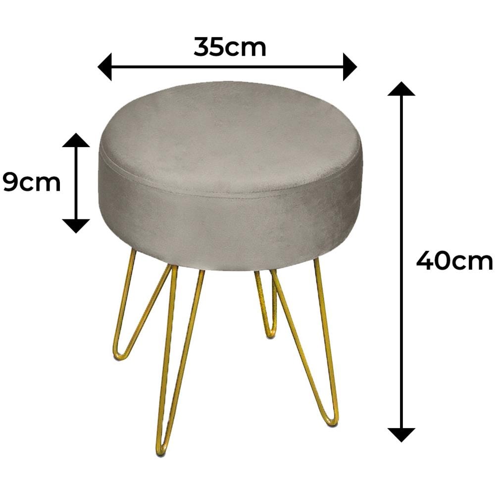 Pouf Salotto Camera Rotondo Design Moderno Modello Velvet In Tinta Unita Vari Colori Pouf Nero - Foto 3