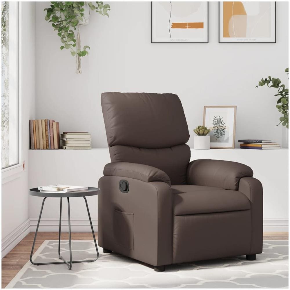 Poltrona Reclinabile Marrone In Similpelle - Foto 1
