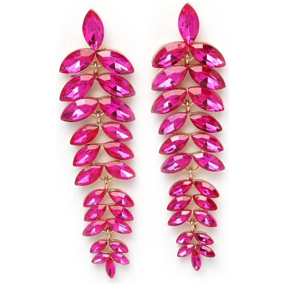 Orecchini Pendenti a Forma di Foglia a Cascata Multicolori - Foto 1