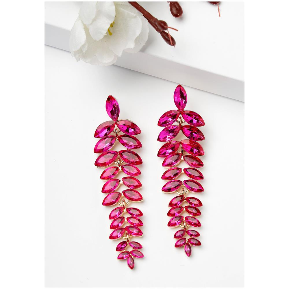 Orecchini Pendenti a Forma di Foglia a Cascata Multicolori - Foto 2