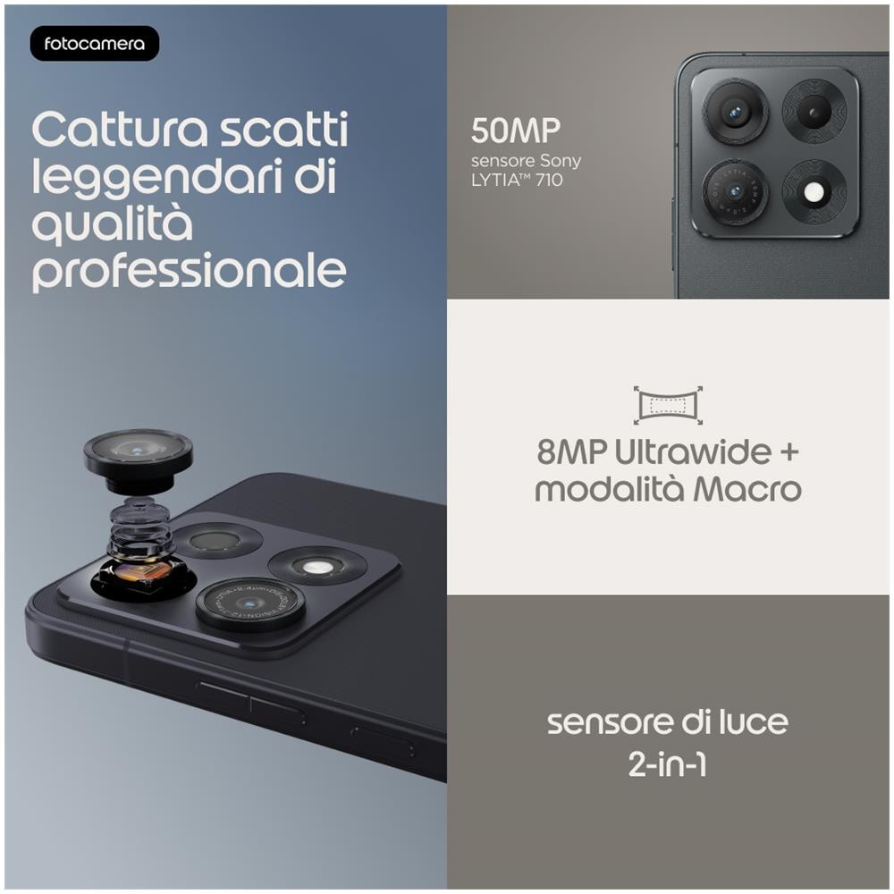 Edge 70 Max 5G 256GB 8GB Ram Display 6.52" Amoled 144Hz max Main Camera 50+8MP Selfie 32MP Dual nanoSim Android 16 Snapdragon 8 Gen5 7100mAh Pantone Dark Shadow - Foto 12