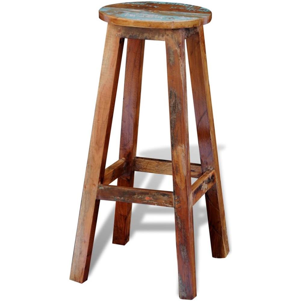 Sgabello Da Bar In Legno Invecchiato - Foto 2