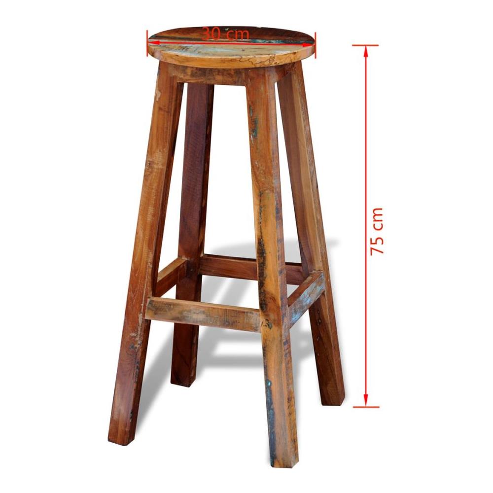 Sgabello Da Bar In Legno Invecchiato - Foto 16