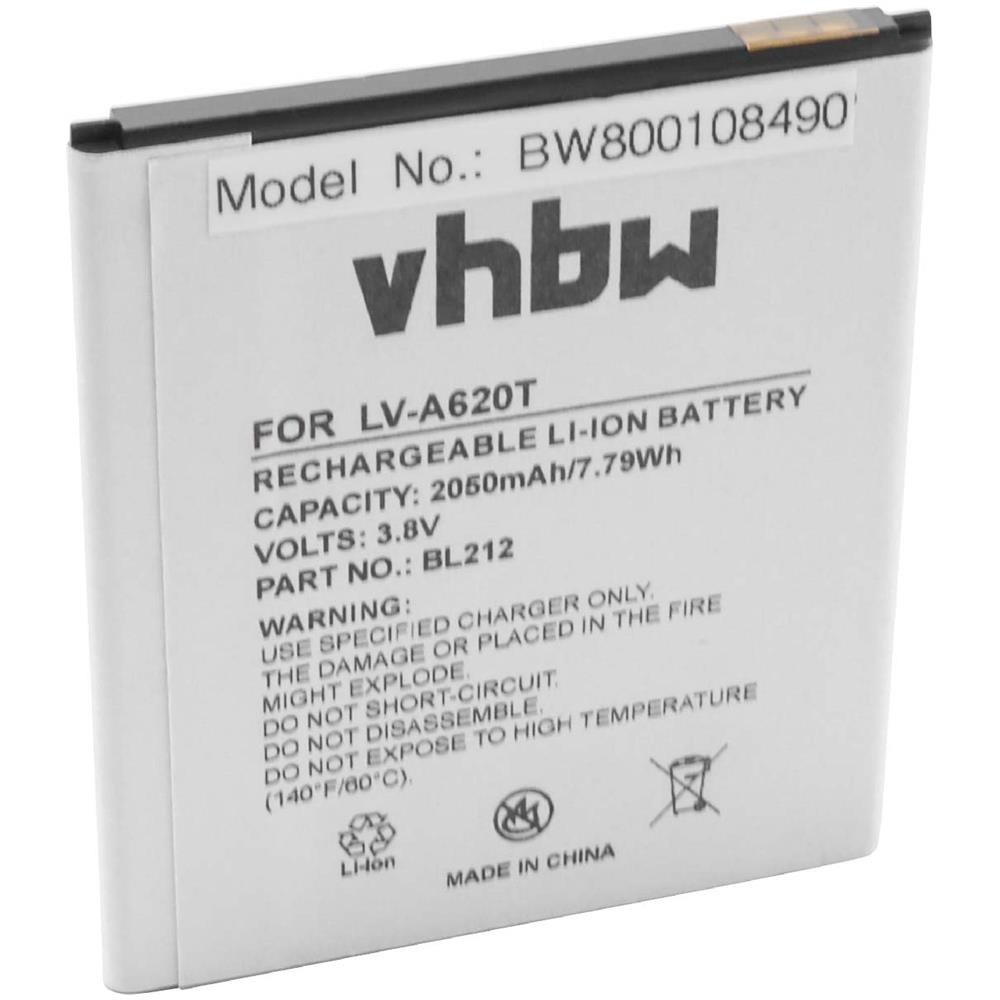 Batteria Li-ioni 2050mah (3.7v) Per Cellulare Smartphone Lenovo A620t, A628t, A708t, S898t, S898ts Sostituisce Bl212 - Foto 1