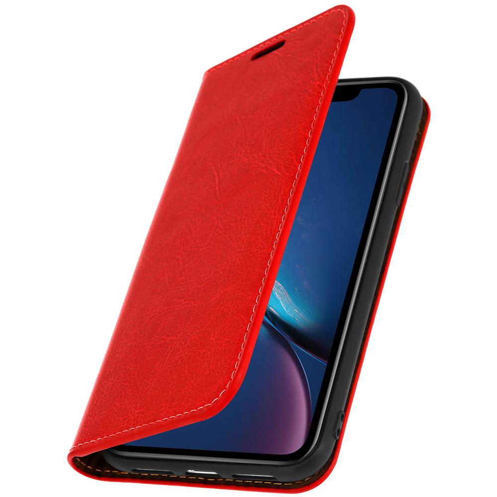 Custodia Apple Iphone Xr In Pelle Portafoglio Funzione Supporto Rosso - Foto 2