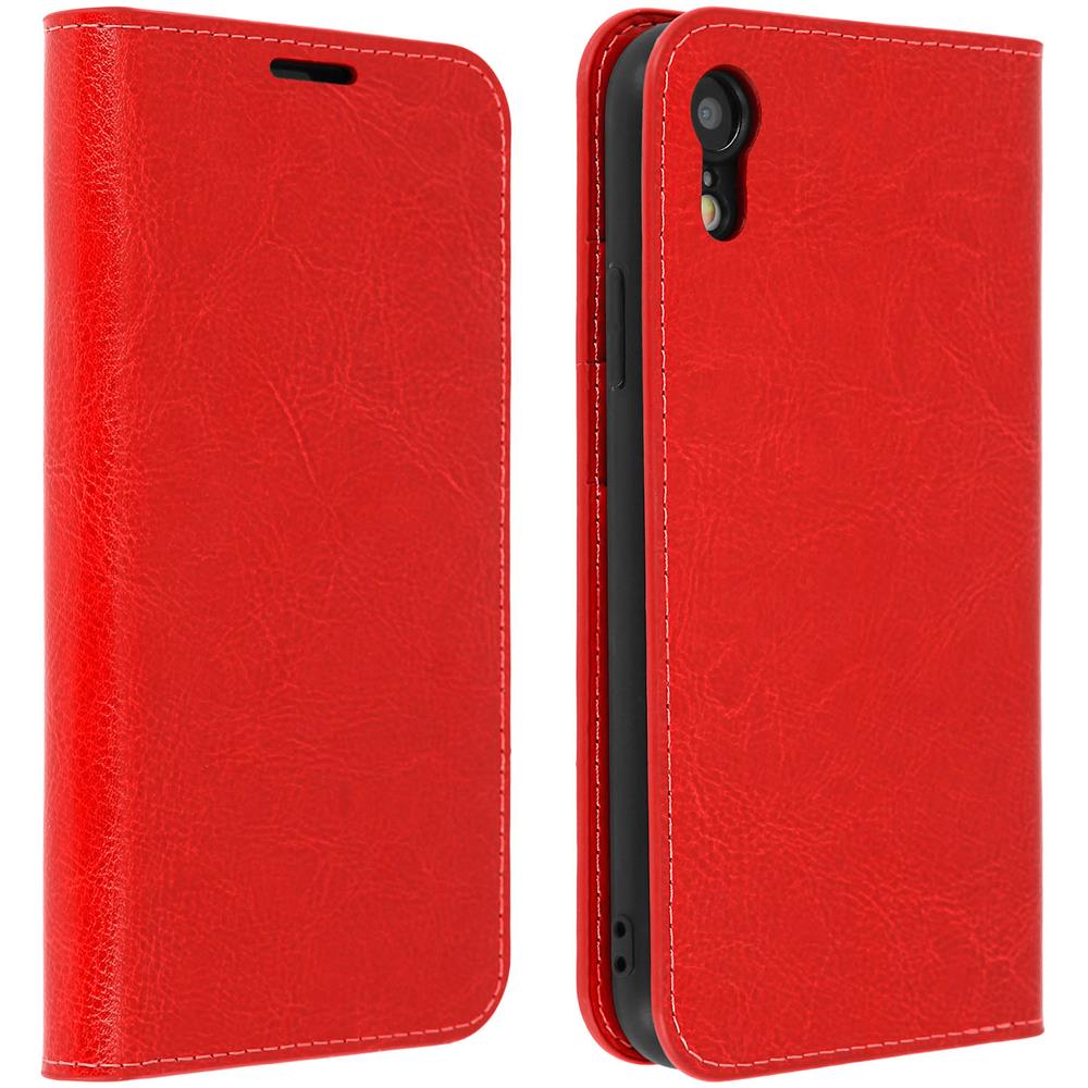 Custodia Apple Iphone Xr In Pelle Portafoglio Funzione Supporto Rosso - Foto 1
