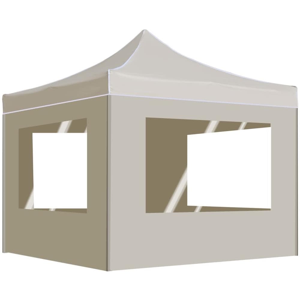 Gazebo Professionale Pieghevole Alluminio Con Pareti 2x2m Crema - Foto 1
