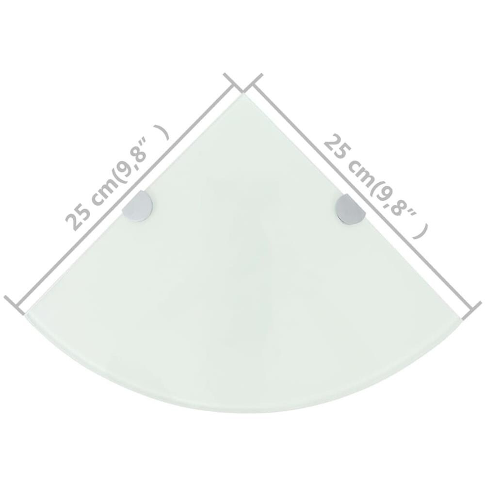 Scaffali Angolari 2 Pz Supporti Cromati E Vetro Bianco 25x25 Cm - Foto 10