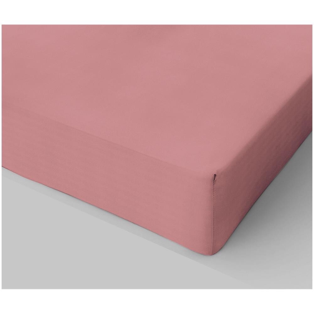 Lenzuolo Sotto Con Angoli In Cotone Con Elastico Made In Italy Due Piazze Matrimoniale 180x200 Cm - Rosa - Foto 1