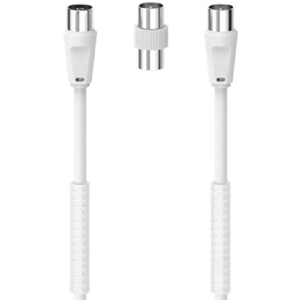 Cavo antenna M /F con adattatore M /M, 5 metri, 85 dB, ferrite, bianco - Foto 2